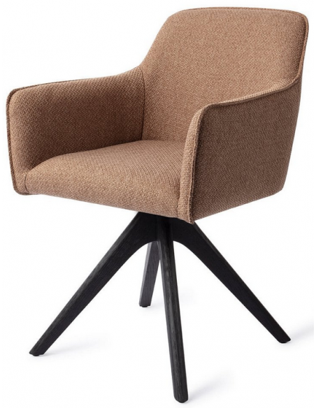 spisebordsstol med armlæn og drejefod drej drejefunktion stof moderne design eg egetræ træ