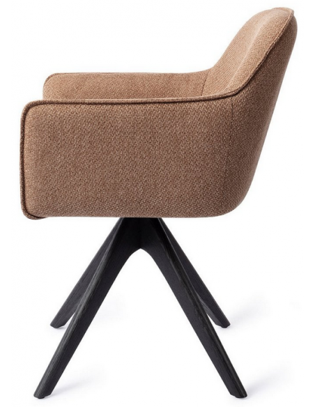 spisebordsstol med armlæn og drejefod drej drejefunktion stof moderne design eg egetræ træ