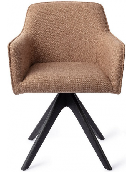 spisebordsstol med armlæn og drejefod drej drejefunktion stof moderne design eg egetræ træ