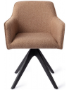 HOFU Spisebordsstol med armlæn og drejefod i egetræ og polyester H83 cm - Sort/Lys brun