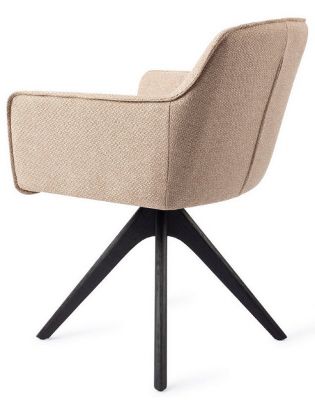 spisebordsstol med armlæn og drejefod drej drejefunktion stof moderne design eg egetræ træ