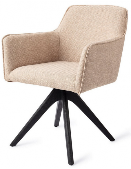 spisebordsstol med armlæn og drejefod drej drejefunktion stof moderne design eg egetræ træ