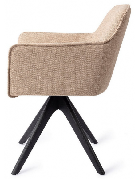 spisebordsstol med armlæn og drejefod drej drejefunktion stof moderne design eg egetræ træ