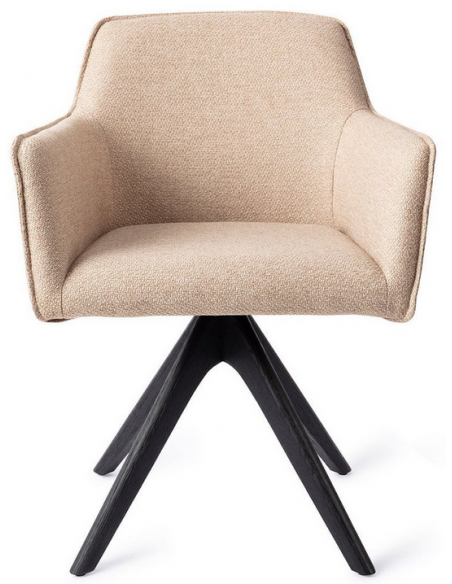 spisebordsstol med armlæn og drejefod drej drejefunktion stof moderne design eg egetræ træ