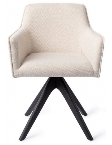 spisebordsstol med armlæn og drejefod drej drejefunktion stof moderne design eg egetræ træ