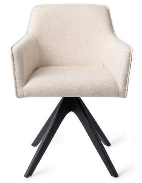 spisebordsstol med armlæn og drejefod drej drejefunktion stof moderne design eg egetræ træ