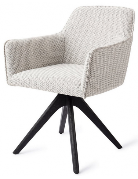 spisebordsstol med armlæn og drejefod drej drejefunktion stof moderne design eg egetræ træ