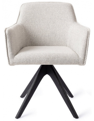 spisebordsstol med armlæn og drejefod drej drejefunktion stof moderne design eg egetræ træ