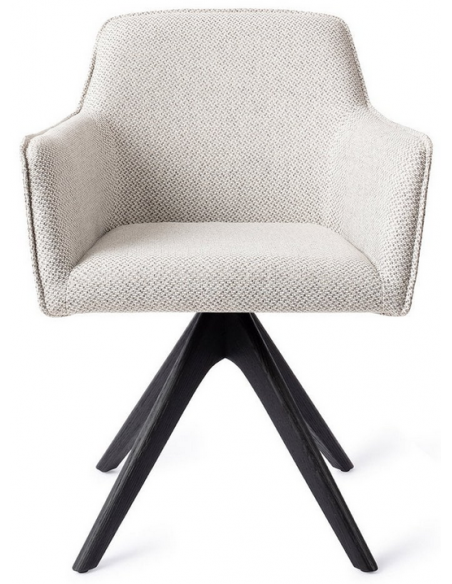 spisebordsstol med armlæn og drejefod drej drejefunktion stof moderne design eg egetræ træ