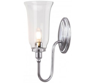Blake Badeværelseslampe i messing og glas H34 cm 1 x G9 LED - Poleret messing/Klar