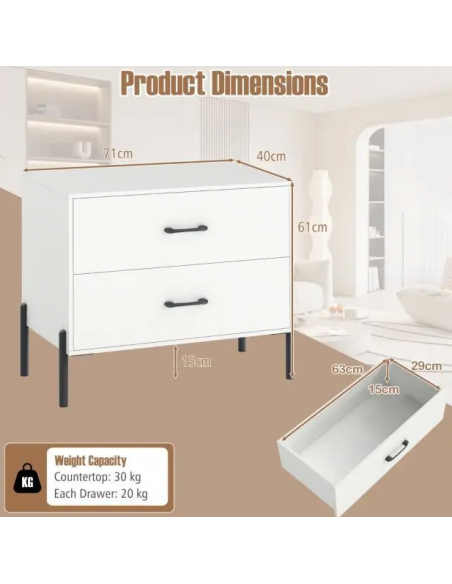 sengebord natbord soveværelse billig opbevaring hvid