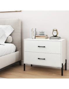 sengebord natbord soveværelse billig opbevaring hvid 2