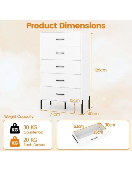 kommode indretning soveværelse skuffer træ hvid
