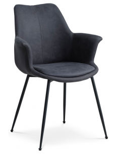 Spisebordsstol med armlæn stof tekstil