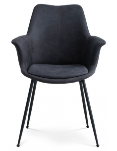 Spisebordsstol med armlæn stof tekstil 2