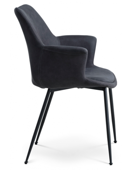 Spisebordsstol med armlæn stof tekstil