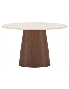 rundt spisebord i moderne design beige træ 120