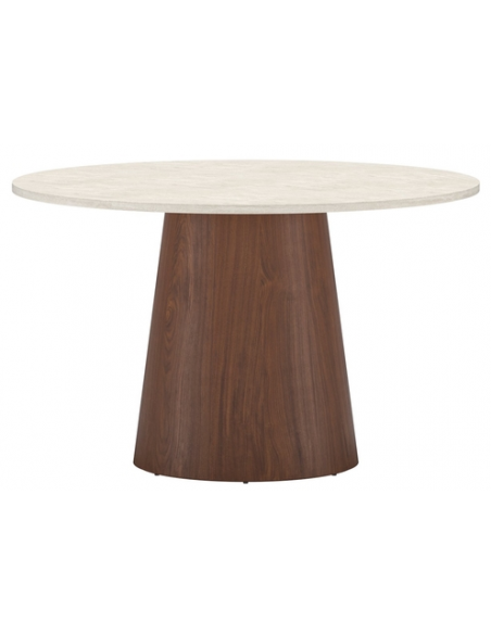 rundt spisebord i moderne design beige træ 120