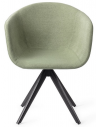 Yuni spisebordsstol med drejefod i metal og polyester H80 cm - Sort/Jadegrøn