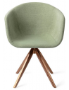 Yuni spisebordsstol med drejefod i metal og polyester H80 cm - Rødguld/Jadegrøn