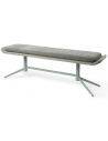 Oketo bænk i metal og polyester B162 cm - Mat pastelgrøn/2-tonet grøn