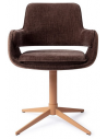 Oketo spisebordsstol med drejefod i metal og polyester H83 cm - Mat lysebrun/2-tonet valnød