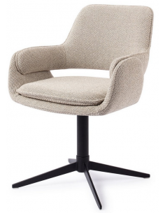 spisebordsstol med drejefod drej drejefunktion moderne design armlæn beige 2