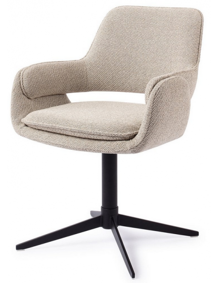 spisebordsstol med drejefod drej drejefunktion moderne design armlæn beige