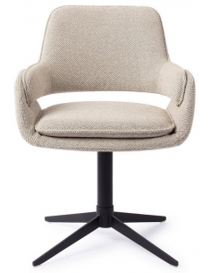 spisebordsstol med drejefod drej drejefunktion moderne design armlæn beige