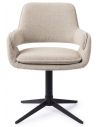 Oketo spisebordsstol med drejefod i metal og polyester H83 cm - Mat sort/Beige