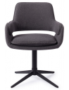 Oketo spisebordsstol med drejefod i metal og polyester H83 cm - Mat sort/Blækgrå