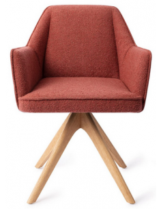 spisebordsstol med armlæn og drejefod stof moderne design drej drejefunktion eg træ egetræ