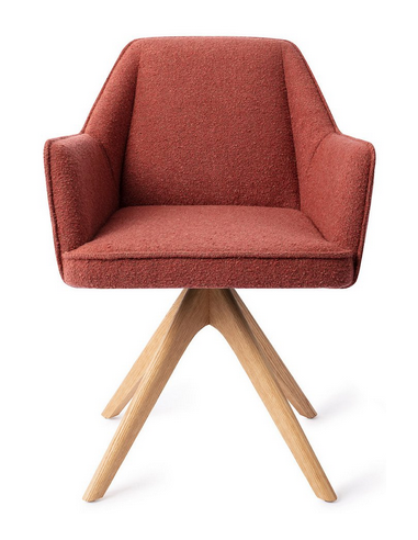 spisebordsstol med armlæn og drejefod stof moderne design drej drejefunktion eg træ egetræ