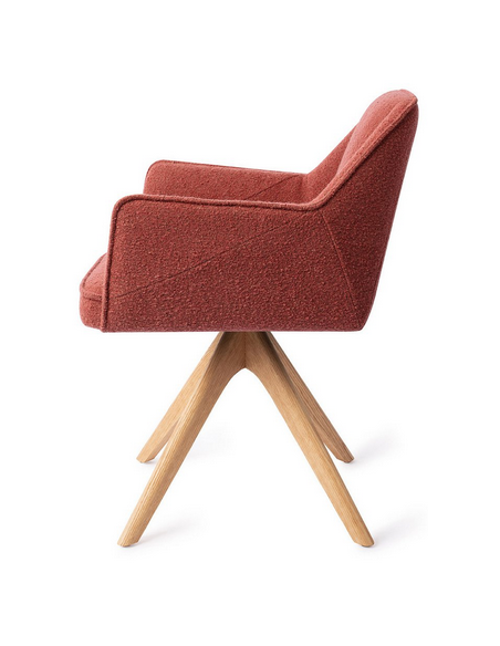 spisebordsstol med armlæn og drejefod stof moderne design drej drejefunktion eg træ egetræ