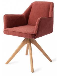 spisebordsstol med armlæn og drejefod stof moderne design drej drejefunktion eg træ egetræ 2