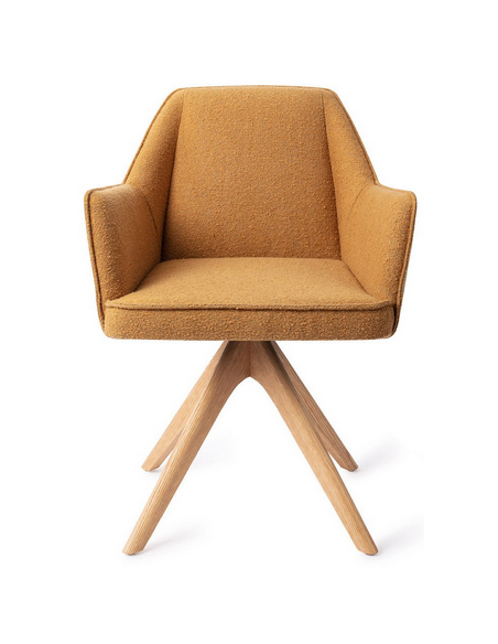 spisebordsstol med armlæn og drejefod stof moderne design drej drejefunktion eg træ egetræ