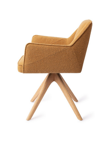 spisebordsstol med armlæn og drejefod stof moderne design drej drejefunktion eg træ egetræ