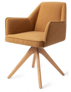 spisebordsstol med armlæn og drejefod stof moderne design drej drejefunktion eg træ egetræ 2