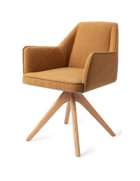 spisebordsstol med armlæn og drejefod stof moderne design drej drejefunktion eg træ egetræ