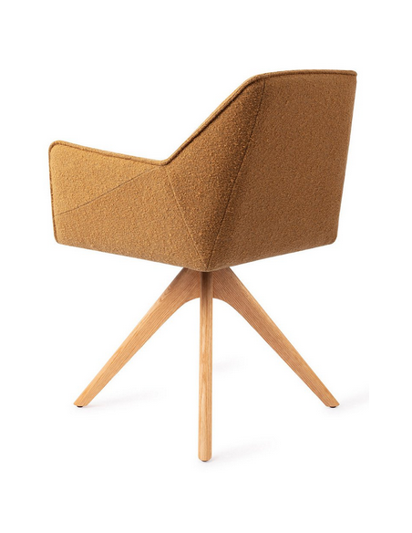 spisebordsstol med armlæn og drejefod stof moderne design drej drejefunktion eg træ egetræ