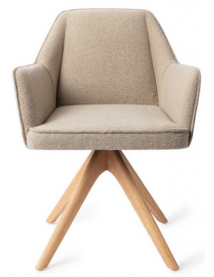 spisebordsstol med armlæn og drejefod stof moderne design drej drejefunktion eg træ egetræ