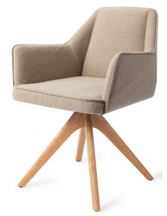 spisebordsstol med armlæn og drejefod stof moderne design drej drejefunktion eg træ egetræ 2