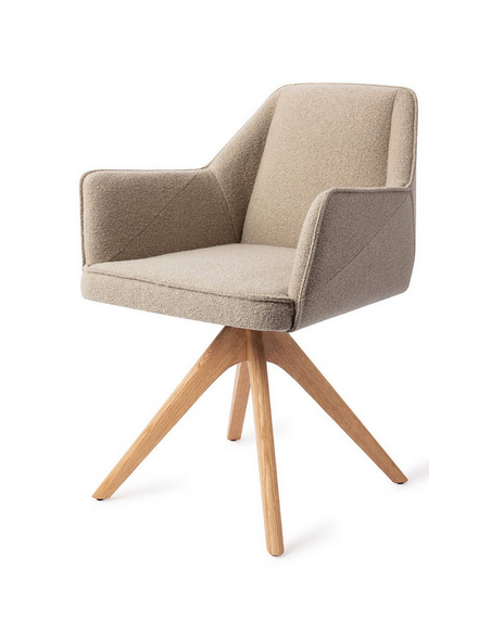 spisebordsstol med armlæn og drejefod stof moderne design drej drejefunktion eg træ egetræ