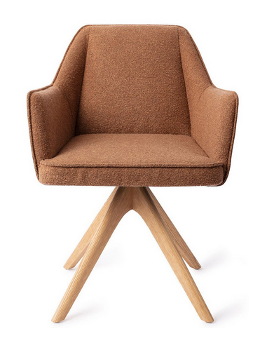 spisebordsstol med armlæn og drejefod stof moderne design drej drejefunktion eg træ egetræ