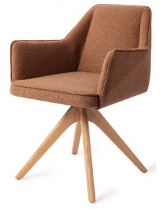 spisebordsstol med armlæn og drejefod stof moderne design drej drejefunktion eg træ egetræ 2