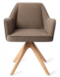 spisebordsstol med armlæn og drejefod stof moderne design drej drejefunktion eg træ egetræ