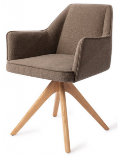 spisebordsstol med armlæn og drejefod stof moderne design drej drejefunktion eg træ egetræ 2