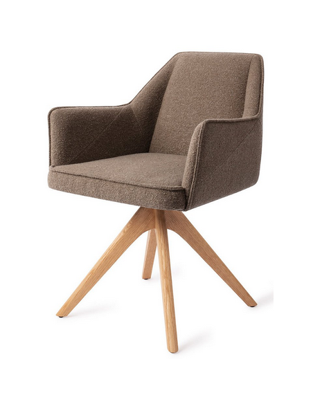 spisebordsstol med armlæn og drejefod stof moderne design drej drejefunktion eg træ egetræ