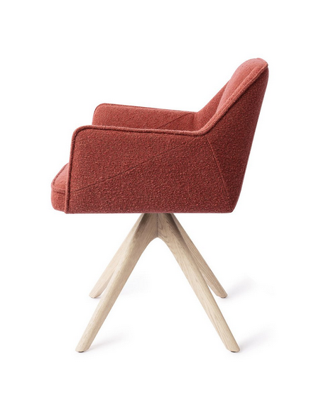 spisebordsstol med armlæn og drejefod stof moderne design drej drejefunktion eg træ egetræ