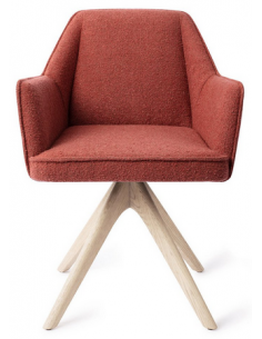 spisebordsstol med armlæn og drejefod stof moderne design drej drejefunktion eg træ egetræ